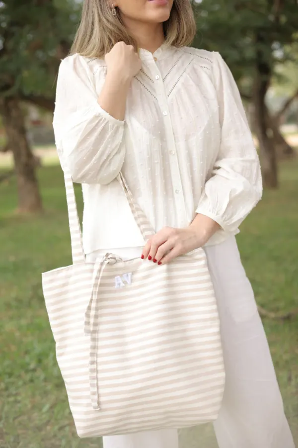 ToteBag Rayas Beige