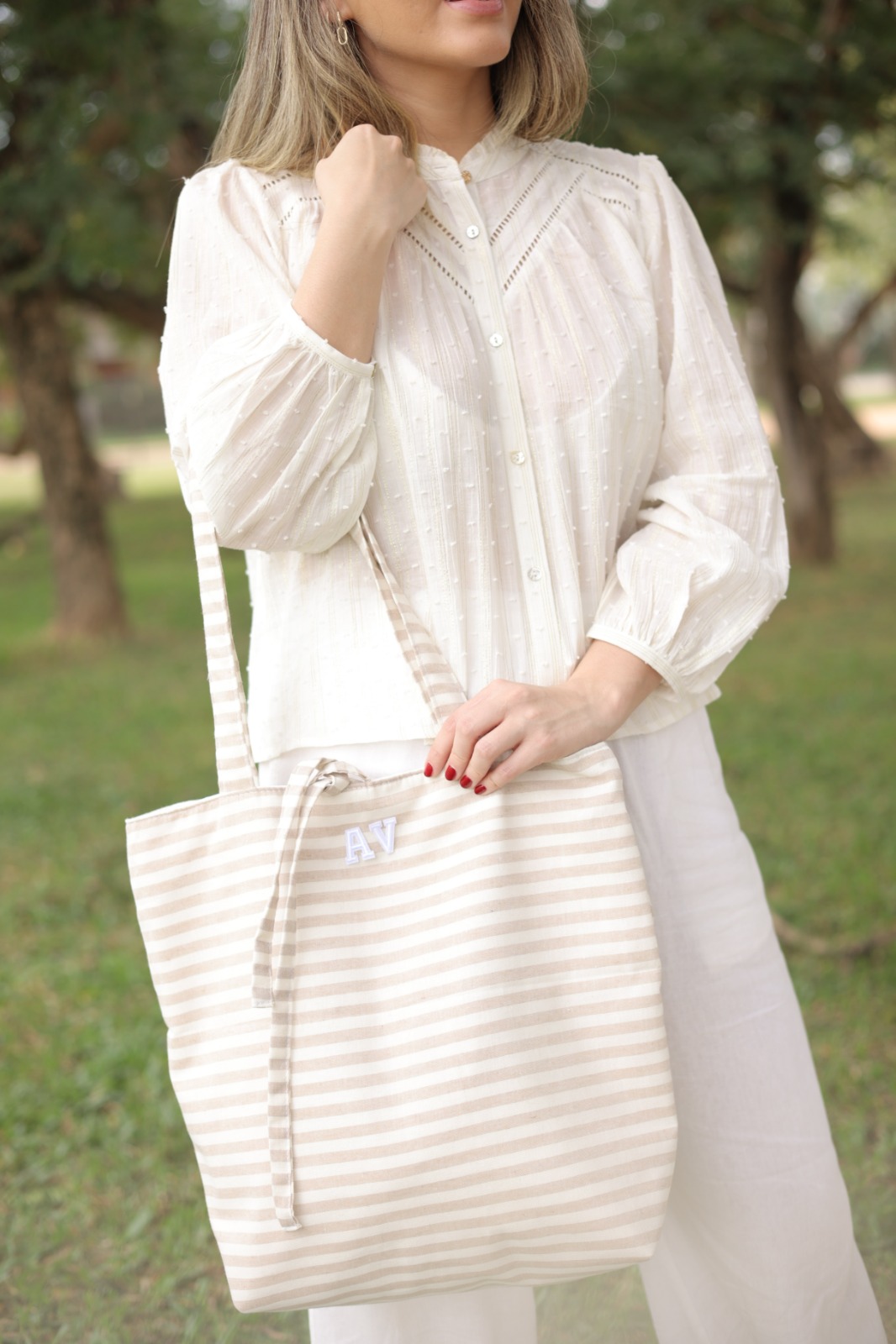 ToteBag Rayas Beige