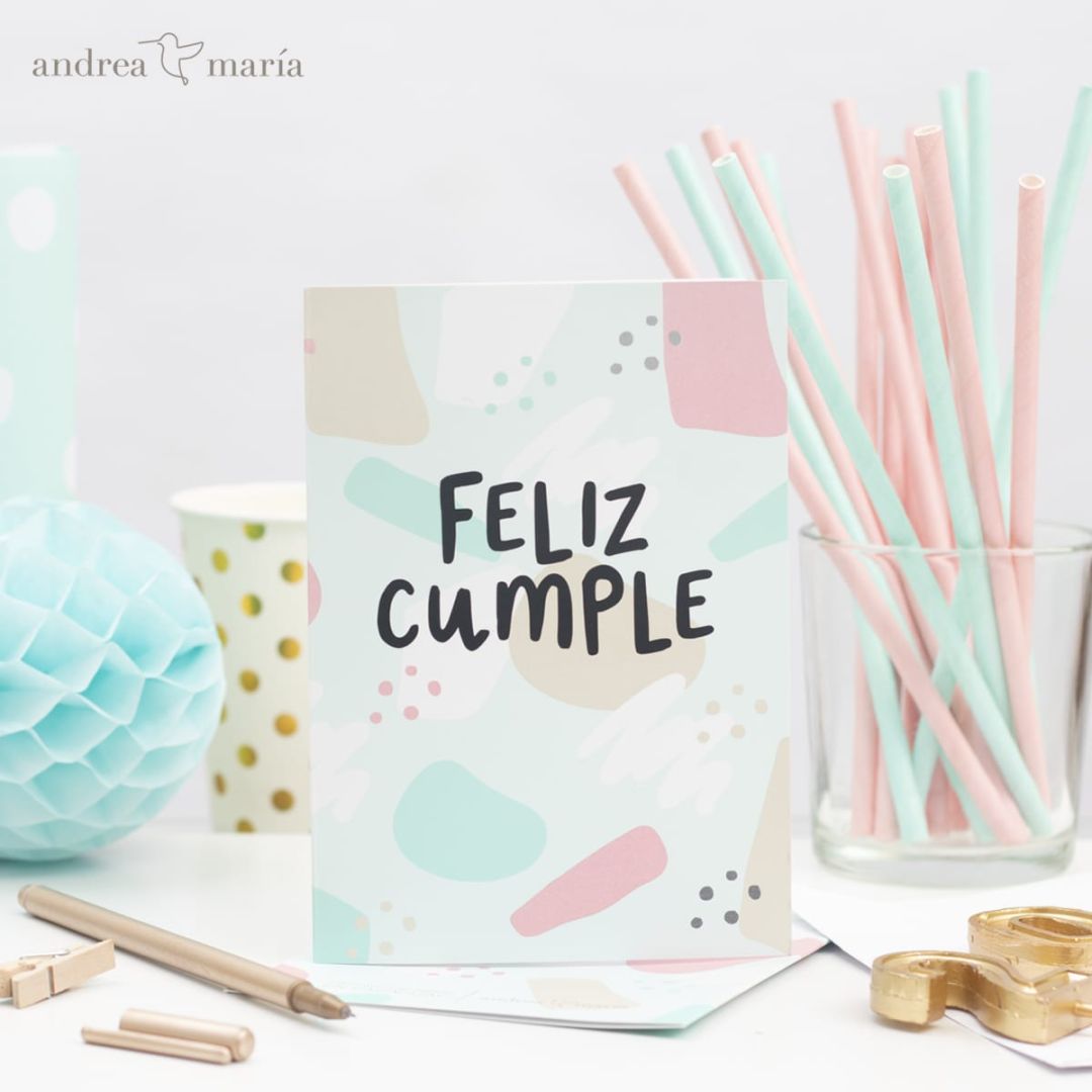 Tarjeta Feliz Cumple Colorido