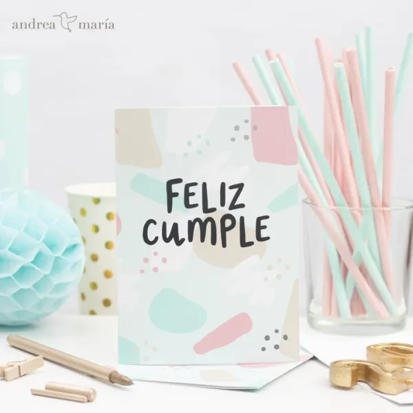 Tarjeta Feliz Cumple Colorido