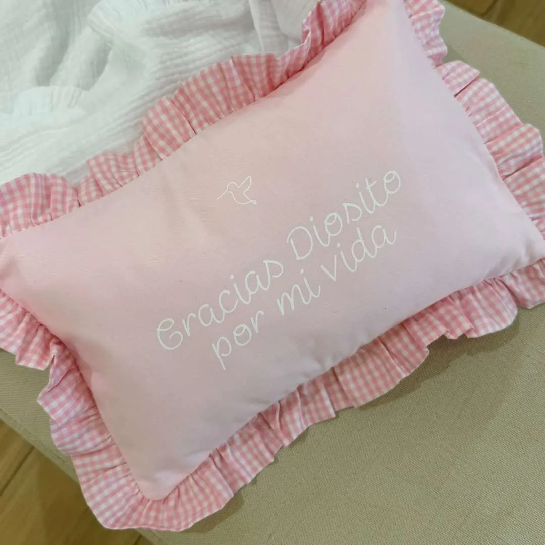 Almohada Bebe Gracias Rosa 