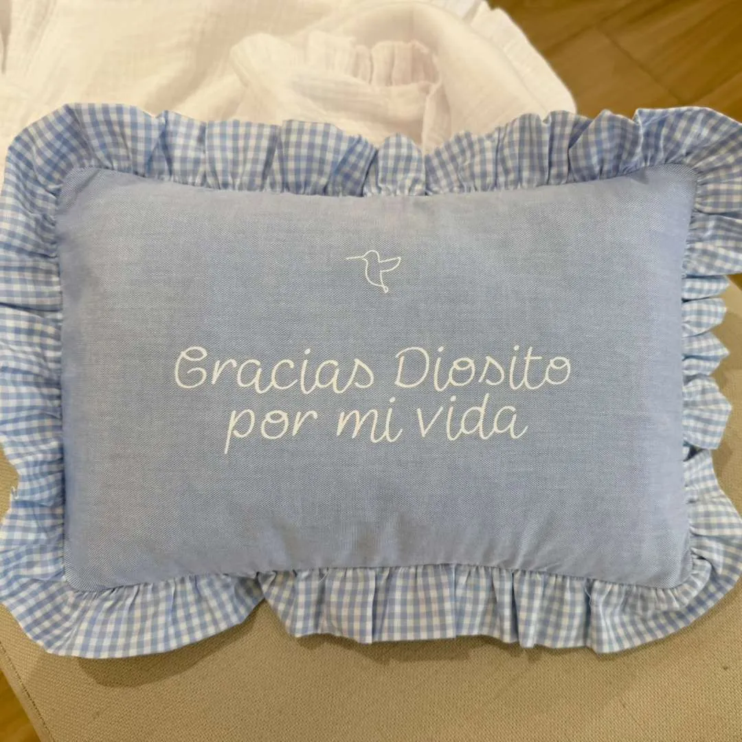 Almohada Bebe Gracias Celeste 