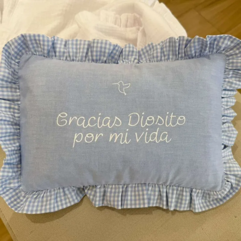 Almohada Bebe Gracias Celeste 