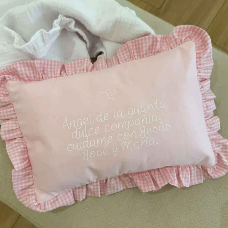 Almohada Bebe Ángel Rosa